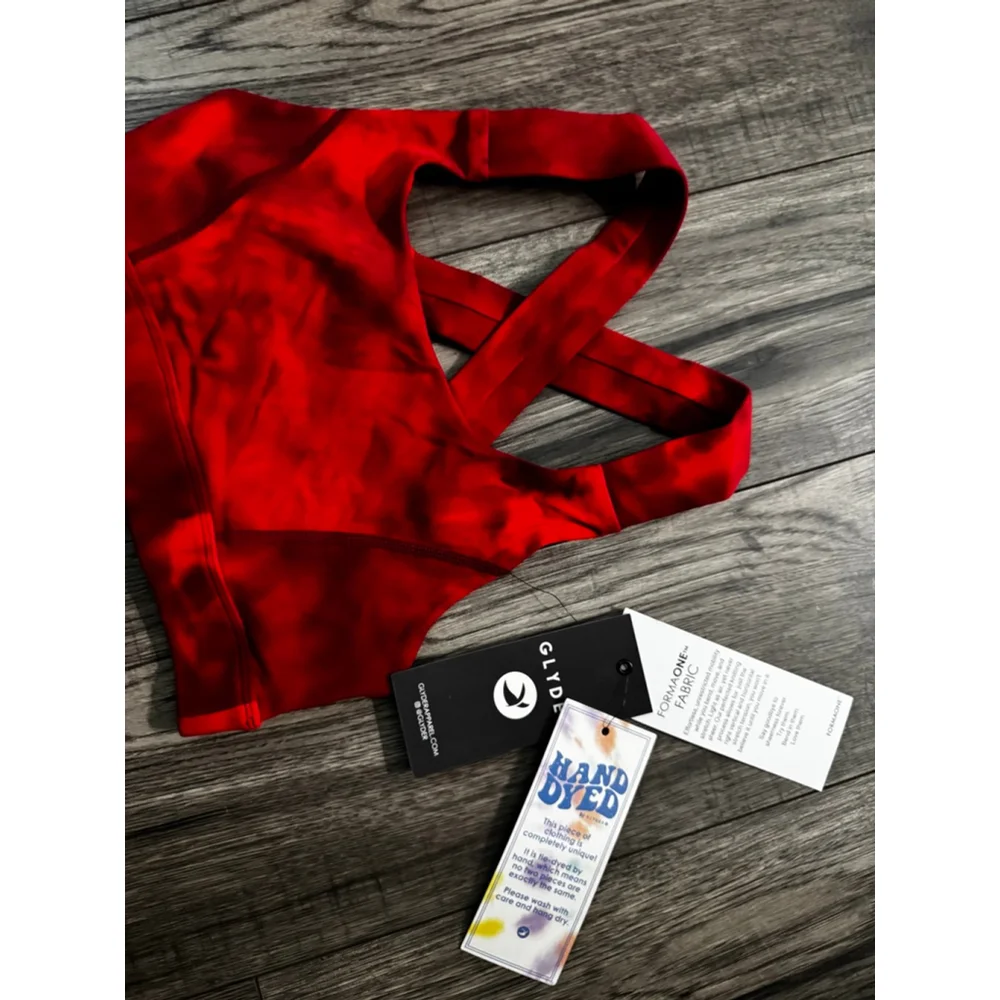 Glyder TieDye Cherry Tonal Dye Full Force Sports Bra XS, retail $56 - Picture 4 of 9